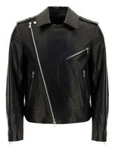 Men's Black Leather Biker Jacket -  -  - Trippprs